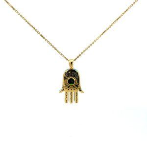 18K Turquoise Hamsa Pendant Necklace